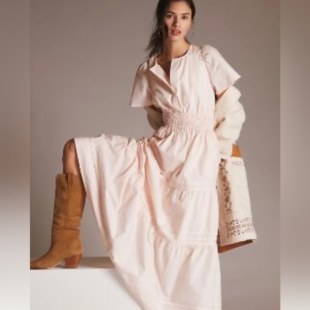 Anthropologie Somerset Maxi Dress Peach XS